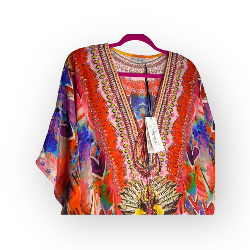 new Shahida Parides ꕥ 4Ways to Wear Silk Butterfly Kaftan ꕥ Tunic Top or Dress - Picture 5 of 17